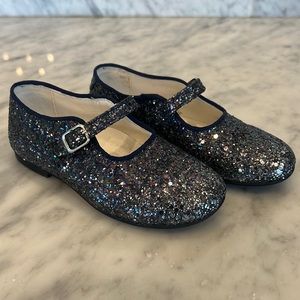 La Coqueta girls sparkle navy Mary Janes